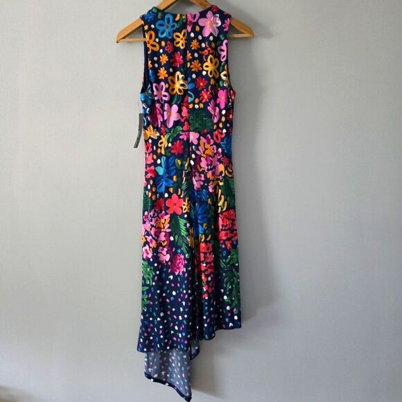 Maggy London IRISA Floral Twist Waist Draped Skirt Dress Size 6 - Picture 5 of 6